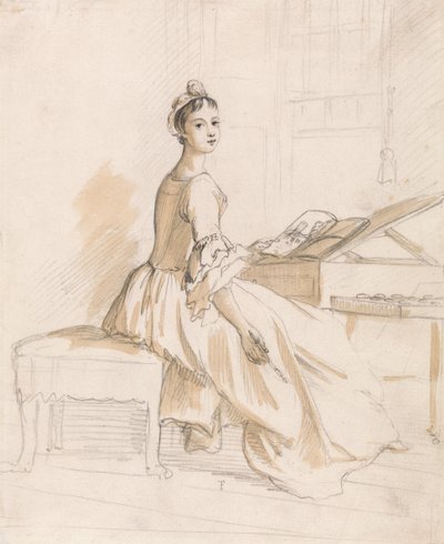 Ritratto di una signora a un tavolo da disegno da Paul Sandby